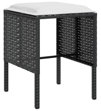 5-tlg. Sofagarnitur in L-Form mit Kissen Poly Rattan Schwarz