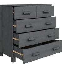 Sideboard HAMAR Dunkelgrau 79x40x80 cm Massivholz Kiefer