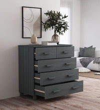 Sideboard HAMAR Dunkelgrau 79x40x80 cm Massivholz Kiefer