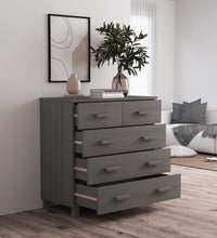 Sideboard HAMAR Hellgrau 79x40x80 cm Massivholz Kiefer