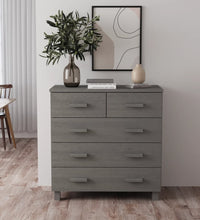 Sideboard HAMAR Hellgrau 79x40x80 cm Massivholz Kiefer