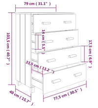 Sideboard HAMAR Honigbraun 79x40x103,5 cm Massivholz Kiefer