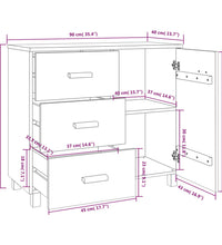 Sideboard HAMAR Honigbraun 90x40x80 cm Massivholz Kiefer