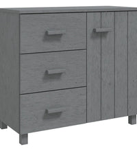 Sideboard HAMAR Dunkelgrau 90x40x80 cm Massivholz Kiefer