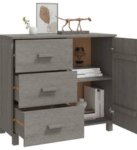 Sideboard HAMAR Hellgrau 90x40x80 cm Massivholz Kiefer