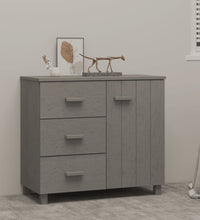 Sideboard HAMAR Hellgrau 90x40x80 cm Massivholz Kiefer