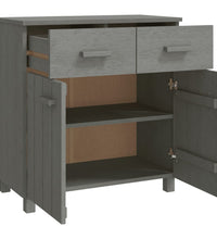 Sideboard HAMAR Hellgrau 79x40x80 cm Massivholz Kiefer