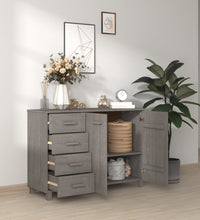 Sideboard HAMAR Hellgrau 113x40x80 cm Massivholz Kiefer