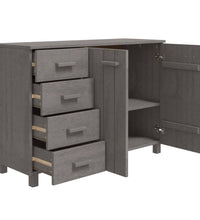 Sideboard HAMAR Hellgrau 113x40x80 cm Massivholz Kiefer