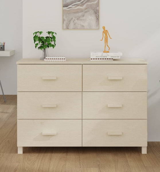 Sideboard HAMAR Honigbraun 113x40x80 cm Massivholz Kiefer