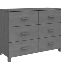 Sideboard HAMAR Dunkelgrau 113x40x80 cm Massivholz Kiefer