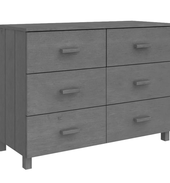 Sideboard HAMAR Dunkelgrau 113x40x80 cm Massivholz Kiefer