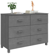 Sideboard HAMAR Dunkelgrau 113x40x80 cm Massivholz Kiefer