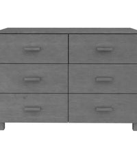 Sideboard HAMAR Dunkelgrau 113x40x80 cm Massivholz Kiefer