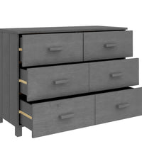 Sideboard HAMAR Dunkelgrau 113x40x80 cm Massivholz Kiefer