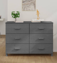 Sideboard HAMAR Dunkelgrau 113x40x80 cm Massivholz Kiefer