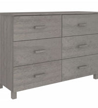 Sideboard HAMAR Hellgrau 113x40x80 cm Massivholz Kiefer