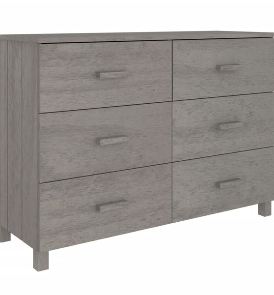 Sideboard HAMAR Hellgrau 113x40x80 cm Massivholz Kiefer