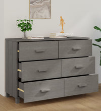 Sideboard HAMAR Hellgrau 113x40x80 cm Massivholz Kiefer