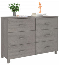 Sideboard HAMAR Hellgrau 113x40x80 cm Massivholz Kiefer