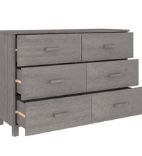 Sideboard HAMAR Hellgrau 113x40x80 cm Massivholz Kiefer