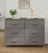 Sideboard HAMAR Hellgrau 113x40x80 cm Massivholz Kiefer