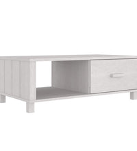 Couchtisch HAMAR Weiß 100x55x35 cm Massivholz Kiefer