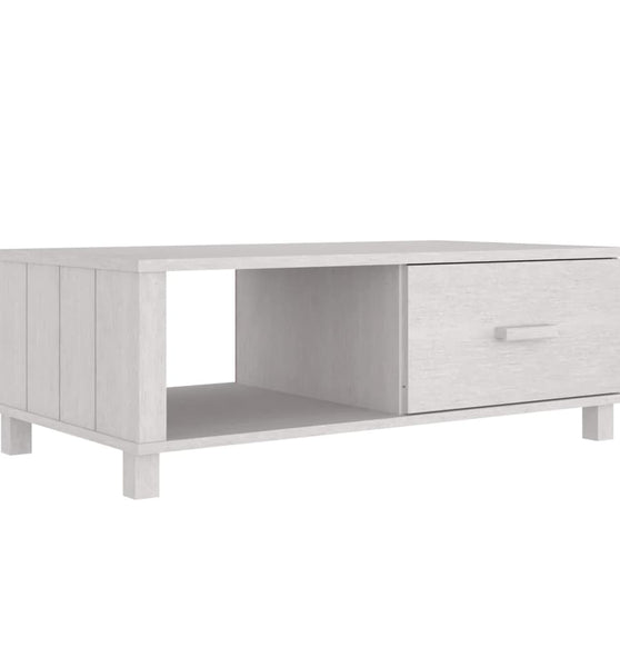 Couchtisch HAMAR Weiß 100x55x35 cm Massivholz Kiefer