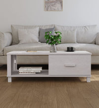 Couchtisch HAMAR Weiß 100x55x35 cm Massivholz Kiefer