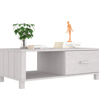 Couchtisch HAMAR Weiß 100x55x35 cm Massivholz Kiefer