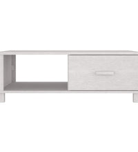 Couchtisch HAMAR Weiß 100x55x35 cm Massivholz Kiefer