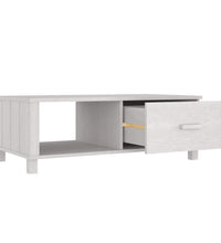 Couchtisch HAMAR Weiß 100x55x35 cm Massivholz Kiefer