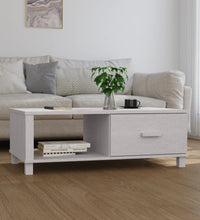 Couchtisch HAMAR Weiß 100x55x35 cm Massivholz Kiefer