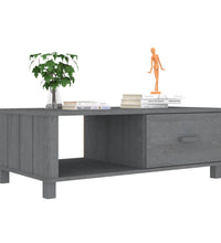 Couchtisch HAMAR Dunkelgrau 100x55x35 cm Massivholz Kiefer