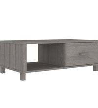 Couchtisch HAMAR Hellgrau 100x55x35 cm Massivholz Kiefer