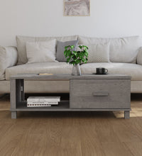 Couchtisch HAMAR Hellgrau 100x55x35 cm Massivholz Kiefer