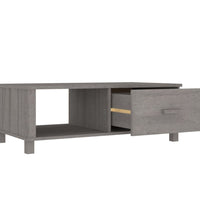 Couchtisch HAMAR Hellgrau 100x55x35 cm Massivholz Kiefer