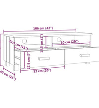 TV-Schrank HAMAR Honigbraun 106x40x40 cm Massivholz Kiefer