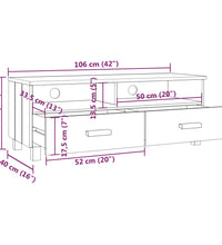 TV-Schrank HAMAR Weiß 106x40x40 cm Massivholz Kiefer