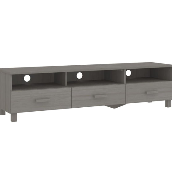 TV-Schrank HAMAR Hellgrau 158x40x40 cm Massivholz Kiefer