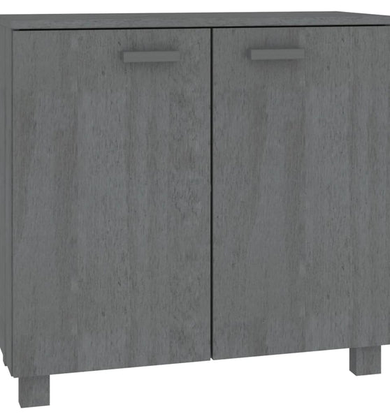 Sideboard HAMAR Dunkelgrau 85x35x80 cm Massivholz Kiefer