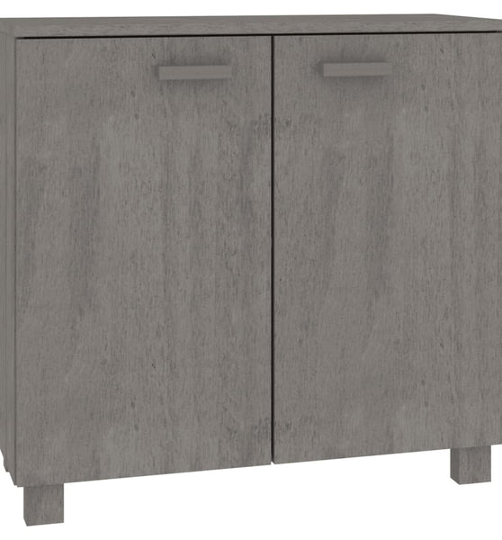 Sideboard HAMAR Hellgrau 85x35x80 cm Massivholz Kiefer