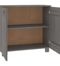 Sideboard HAMAR Hellgrau 85x35x80 cm Massivholz Kiefer