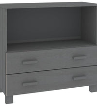 Sideboard HAMAR Dunkelgrau 85x35x80 cm Massivholz Kiefer