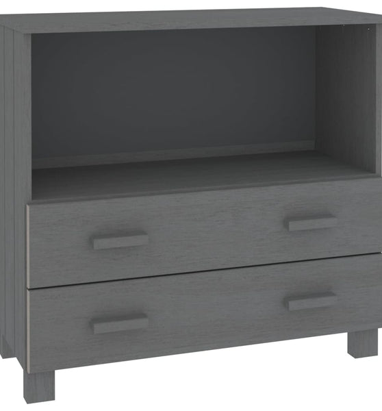 Sideboard HAMAR Dunkelgrau 85x35x80 cm Massivholz Kiefer