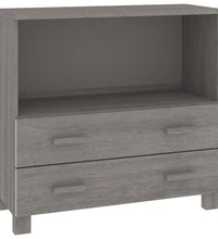 Sideboard HAMAR Hellgrau 85x35x80 cm Massivholz Kiefer