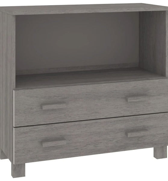 Sideboard HAMAR Hellgrau 85x35x80 cm Massivholz Kiefer