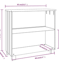 Sideboard HAMAR Weiß 85x35x80 cm Massivholz Kiefer