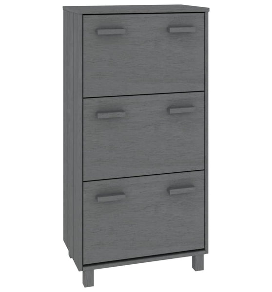 Schuhschrank HAMAR Dunkelgrau 59,5x35x117 cm Massivholz Kiefer