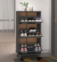 Schuhschrank HAMAR Dunkelgrau 59,5x35x117 cm Massivholz Kiefer